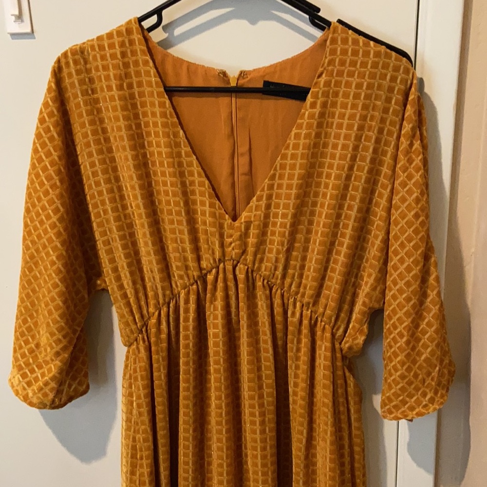 House of Harlow orange velvet maxi dress